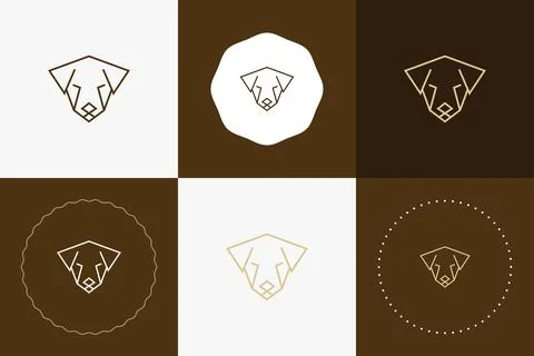 Minimal line versatile animal circle badge design Stock Illustration