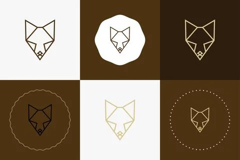 Minimal line versatile animal circle badge design Stock Illustration