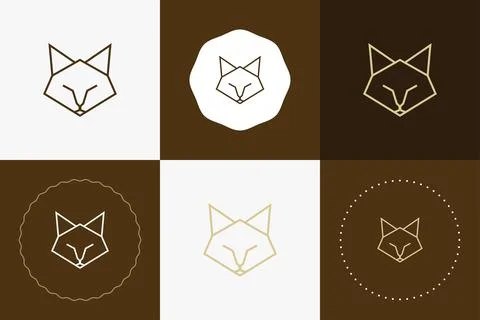 Minimal line versatile animal circle badge design Stock Illustration