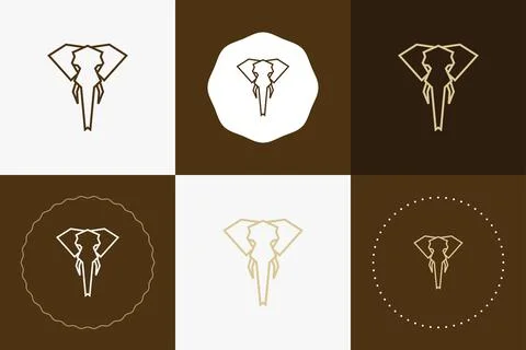 Minimal line versatile animal circle badge design Stock Illustration