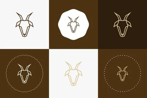 Minimal line versatile animal circle badge design Stock Illustration