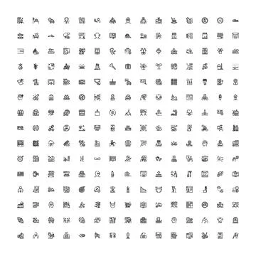 Minimal linear icon set for user interface design 스톡 일러스트