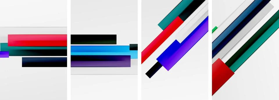 Minimal lines and color stripes poster abstract backgrounds. Vector illustration 스톡 일러스트