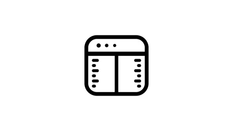 Minimal loading icon of web browser window showing sidebar animation Vídeos de archivo 335541543