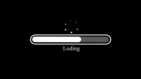 Minimal loading progress bar with dots and waiting text animation 動画素材 336909527