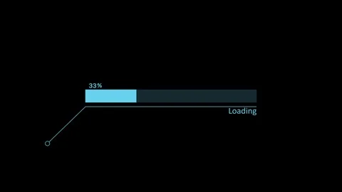 Minimal loading progress bar percentage complete animation, Modern simple w.. Stock Footage 340387939