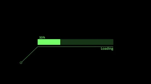 Minimal loading progress bar percentage complete animation, Modern simple w.. Stock Footage 340387943