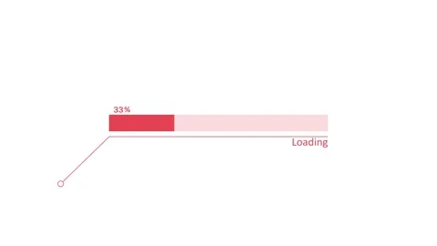 Minimal loading progress bar percentage complete animation, Modern simple w.. Stock Footage 340387954