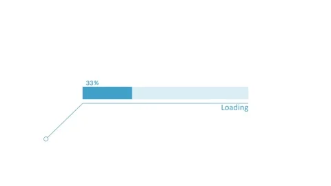 Minimal loading progress bar percentage complete animation, Modern simple w.. Stock Footage 340387959