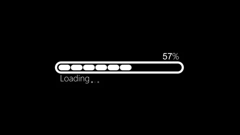 Minimal loading progress bar showing loading text and dots animation Vidéo 336909437