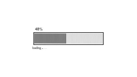 Minimal loading progress bar showing percent completion with simple white i.. Stock Footage 337182976