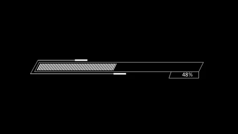 Minimal loading progress bar showing percentage completion with outline int.. Stock Footage 340385394