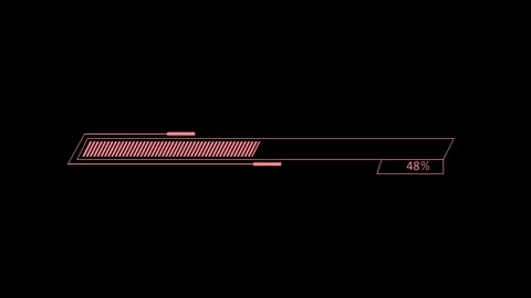 Minimal loading progress bar showing percentage completion with outline int.. Stock Footage 340385398