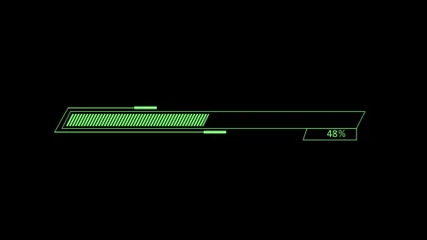 Minimal loading progress bar showing percentage completion with outline int.. Stock Footage 340385399