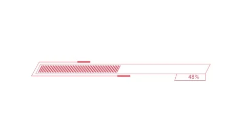 Minimal loading progress bar showing percentage completion with outline int.. Stock Footage 340385406