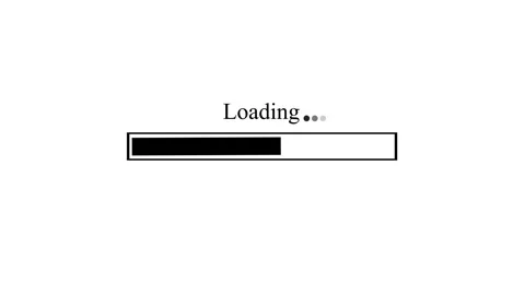 Minimal loading screen with progress bar animation Stock Footage 335488696