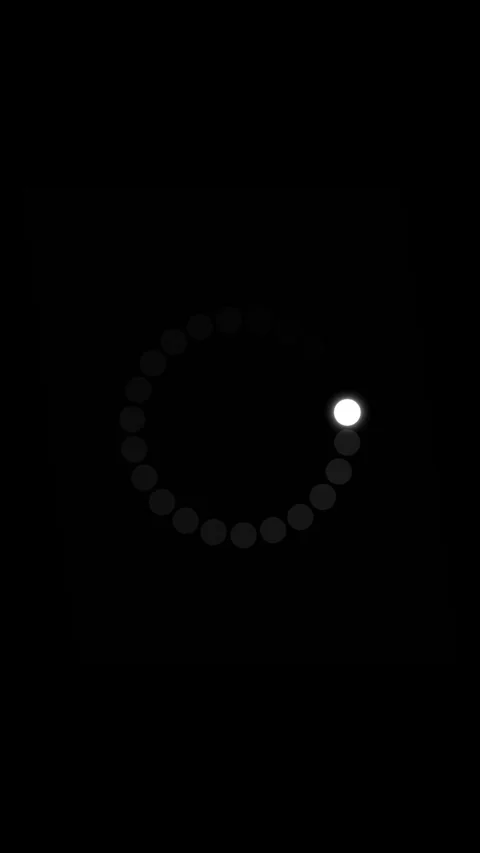 Minimal loading spinner circular white progress dot, dark empty screen, Stock Footage 340479550