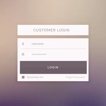 Minimal login form template design for website and applications Stock Illustration