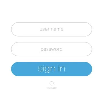Minimal login form template Stock Illustration