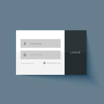 Minimal login user interface form design Ilustración de archivo