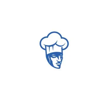 Minimal logo of angry chef vector illustration Stock Illustration
