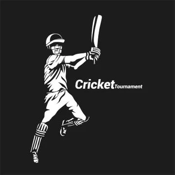 Minimal logo of batsman vector illustration. Stock Illustration