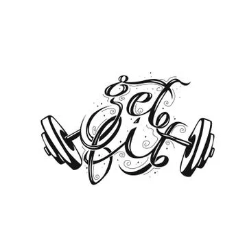 Minimal logo of broken weightlifting vector illustration. Stock Illustration