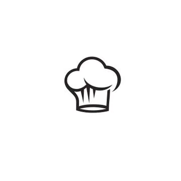 Minimal logo of chef black hat vector illustration Stock Illustration