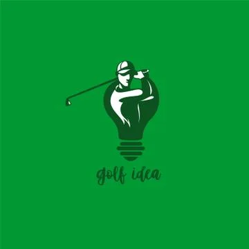Minimal logo of golf idea vector illustration. Stock Illustration