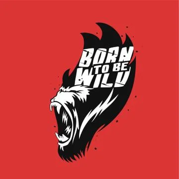 Minimal logo of gorilla face vector illustration. Stock Illustration