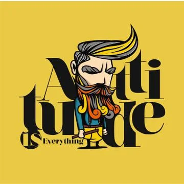 Minimal logo of man with typography vector illustration Stock Illustration