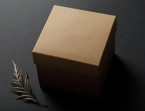 Minimal logo mockup on box Stock Illustration