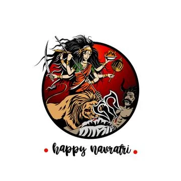 Minimal logo of navaratri vector illustration. Stock Illustration