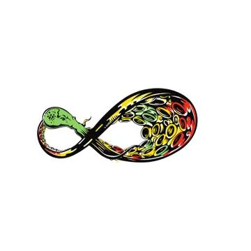 Minimal logo of octopus is in infinity symbol vector illustration. Illustrazione stock