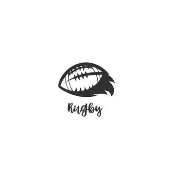 Minimal logo of rugby ball icon vector illustration. Stock Illustration