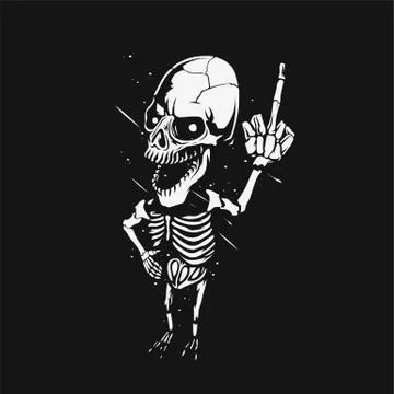 Minimal logo of skeleton vector illustration design. Stock Illustration