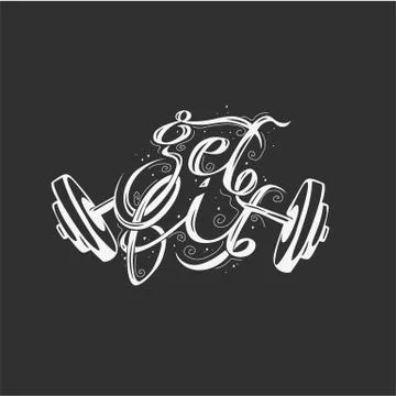 Minimal logo of weigthlifting vector illustration. Stock Illustration