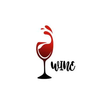 Minimal logo of wine glass vector illustration. Stock Illustration