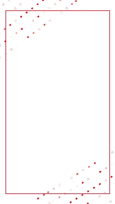 Minimal love frame thin red rectangle, floating hearts, bright white background, Stock Footage 340402937