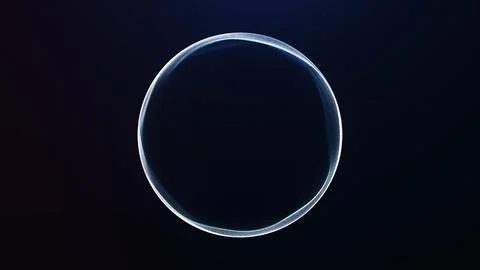 Minimal luminous circle frame on a dark blue background offers elegant copy.. Stock Illustration
