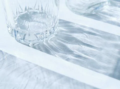 Minimal luxury background. Trendy pattern made with glasses and shadows. glass Stock Photos