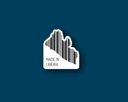Minimal “Made in Liberia” barcode Stock Illustration