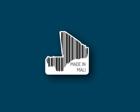 Minimal “Made in Mali” barcode Stock Illustration