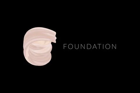 Minimal Makeup Foundation Smudge. Elegant Premium Illustration on Black Bac.. Stock Illustration