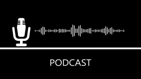 Minimal Microphone Audio Wave Animation, Podcast Logo with Microphone and S.. Stock Footage 311713029