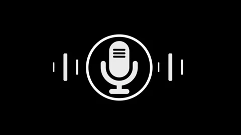 Minimal Microphone Emitting Frequency Waves Animation, Microphone Icon with.. Stock Footage 311735613