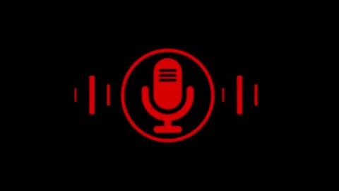 Minimal Microphone Emitting Frequency Waves Animation, Microphone Icon with.. Stock Footage 311735624