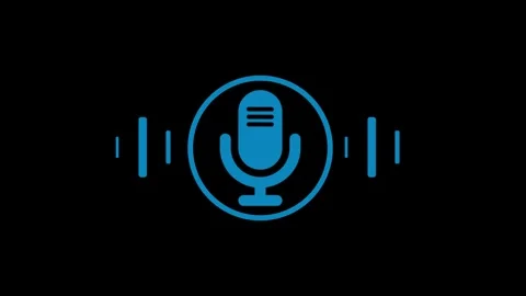 Minimal Microphone Emitting Frequency Waves Animation, Microphone Icon with.. Stock Footage 311735641