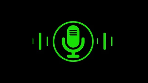 Minimal Microphone Emitting Frequency Waves Animation, Microphone Icon with.. Stock Footage 311735647