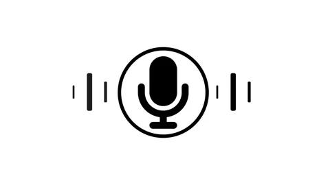 Minimal Microphone Emitting Frequency Waves Animation, Microphone Icon with.. Stock Footage 311735650